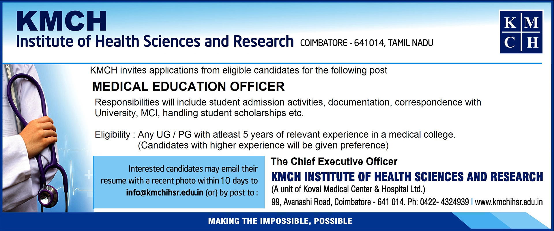 KMCH Institute of Health Sciences and Research